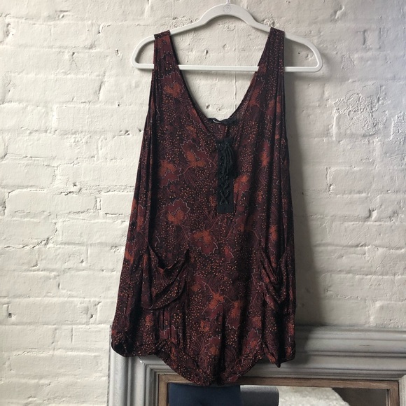Romper - red and floral - Picture 1 of 5